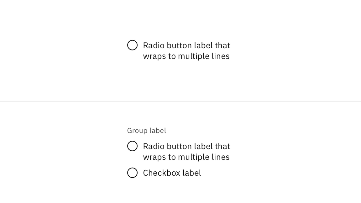 Spacing between a radio button and other components in a form